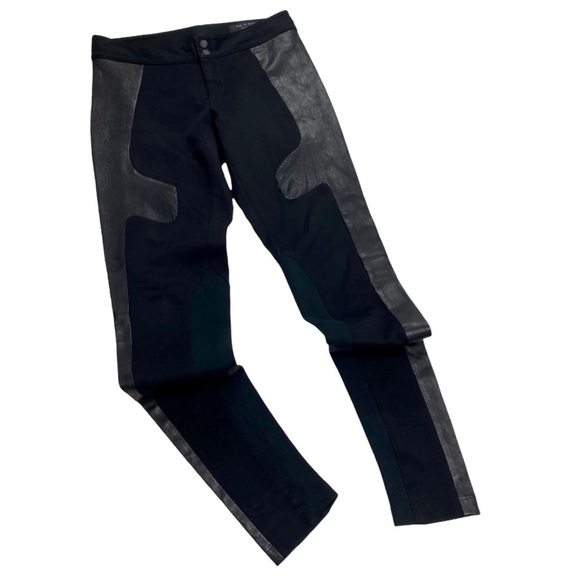 Rag and Bone Rare Lambskin Side Panel Leggings Stretch Leather Pants in Black - Picture 9 of 9